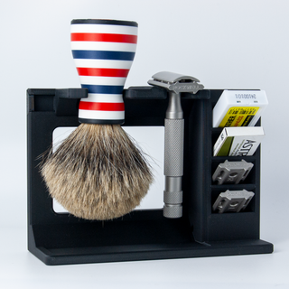 Mission Control: Adjustable Safety Razor & Brush Stand