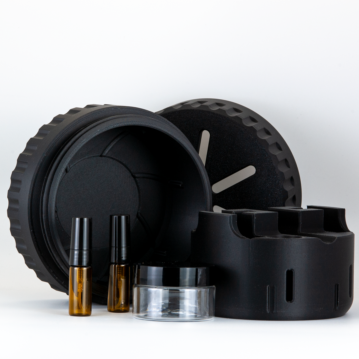 All Items Pictured are included in Sale UFO System, 2x Atomizers, 1x sample soap Container