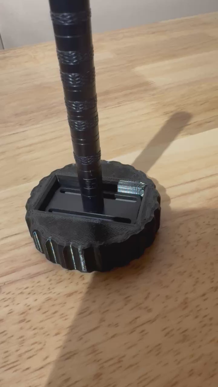 Video of black razor refueler in action.